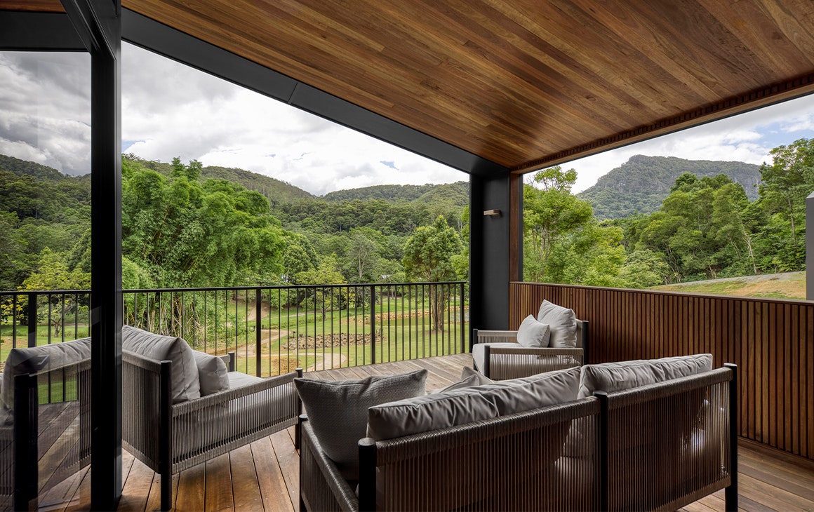 verandah overlooking hills at eden
